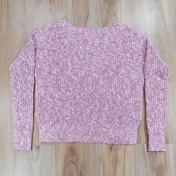 🔹️Abercrombie & Fitch Pink Variegated Knit Oversized Long Sleeve Sweater Medium - Picture 2 of 9